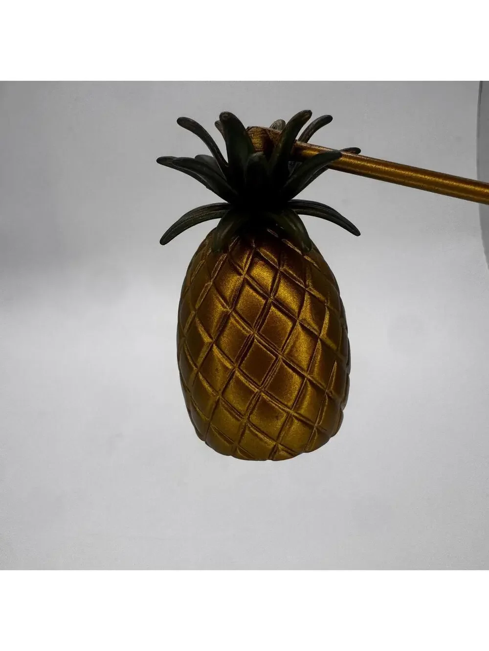 Vintage Brass Pineapple Candle Snuffer, 7 Inch Tropical Decor Accessory